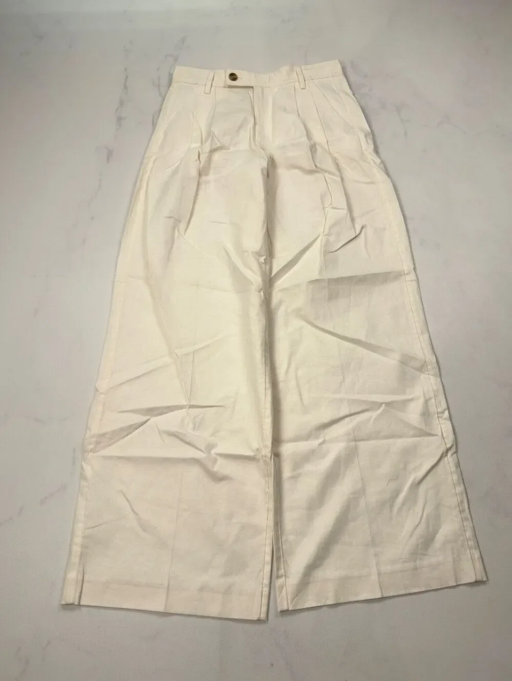 Banana Republic Wide Leg Pants Cream - Women 4 NWT